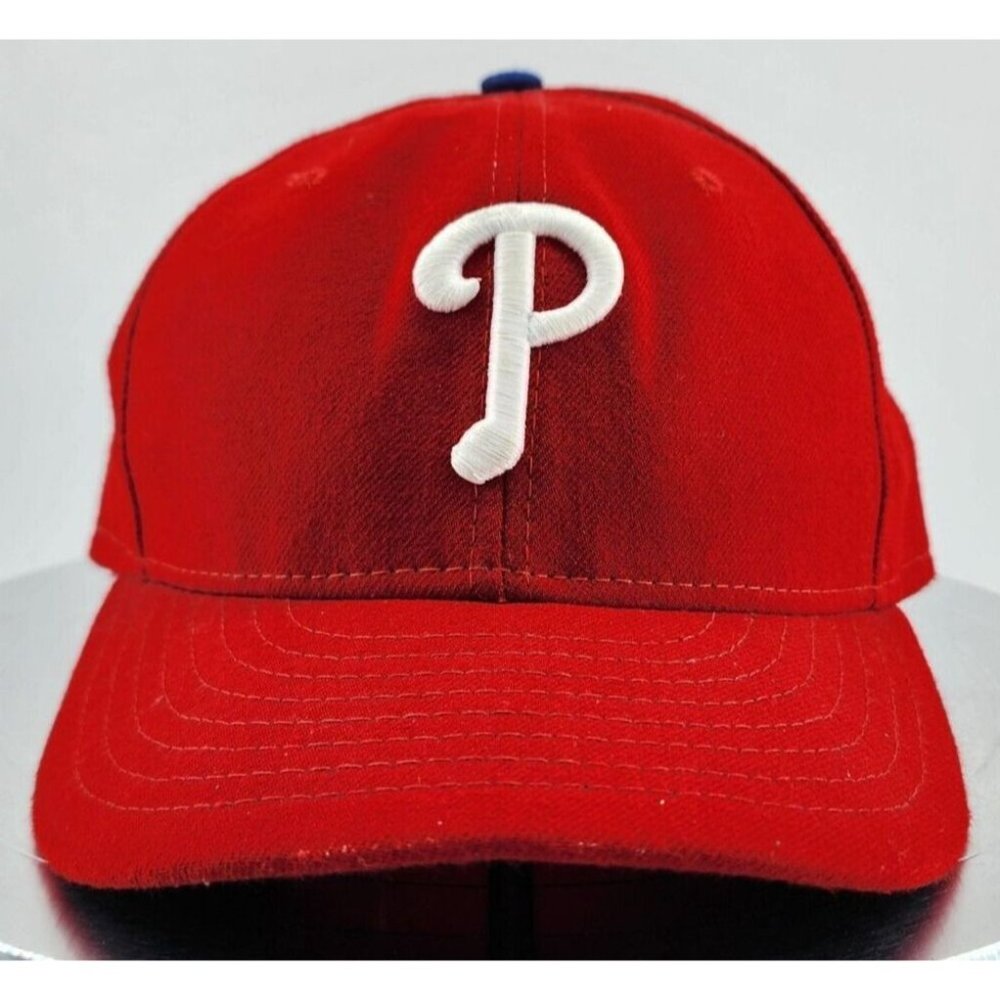 New Era Cool Base 59FIFTY MLB Philadelphia Phillies Red Fitted Hat Cap Size 7 - Picture 2 of 11